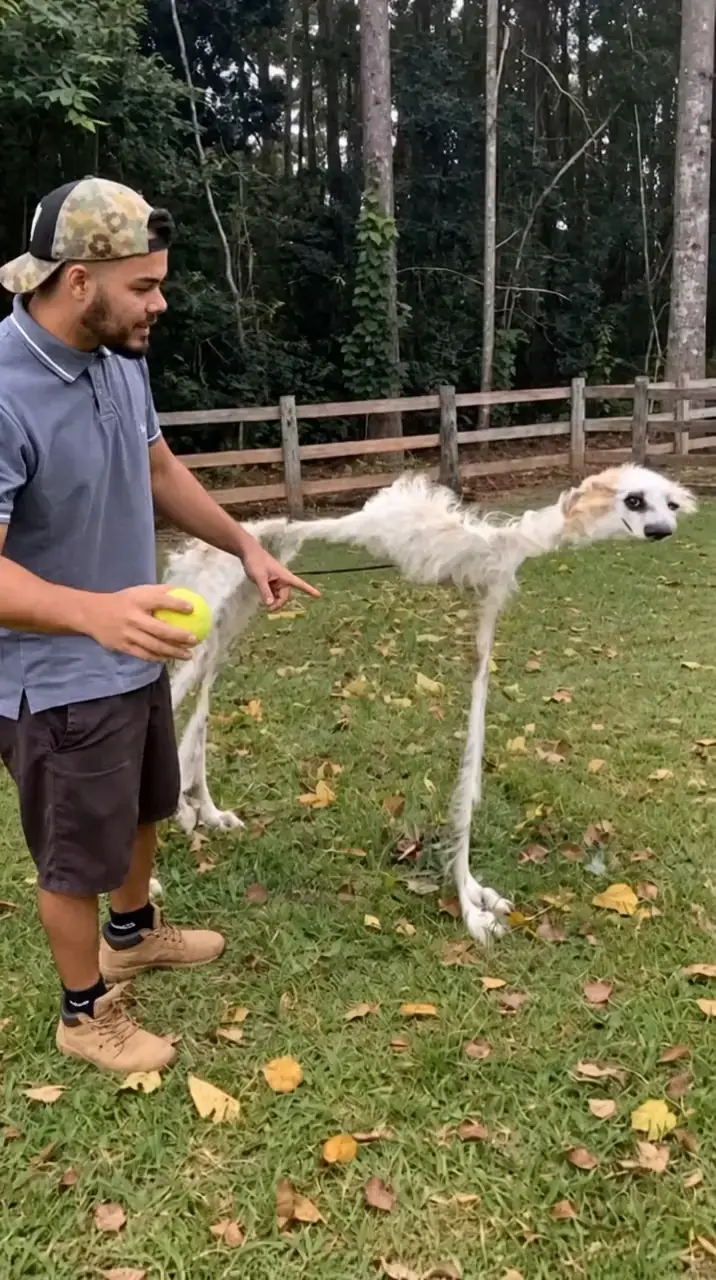 Organic-feeling social clip of a dog catching a ball