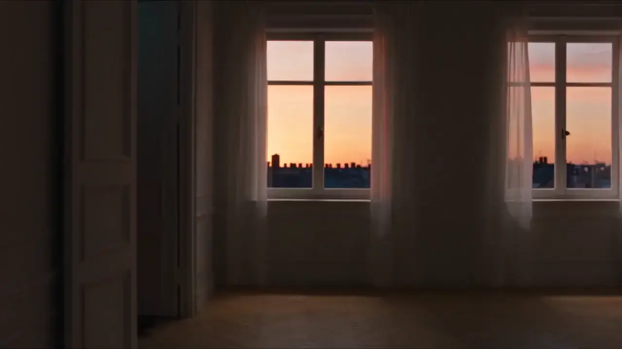 Cinematic wide frame with a slow camera move